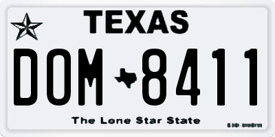 TX license plate DOM8411