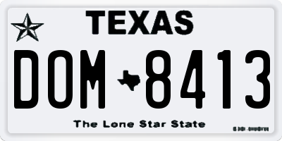 TX license plate DOM8413