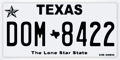 TX license plate DOM8422