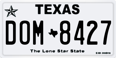 TX license plate DOM8427