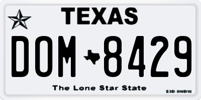 TX license plate DOM8429