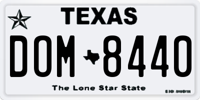 TX license plate DOM8440