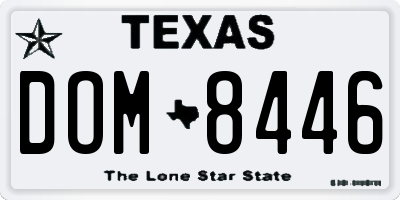 TX license plate DOM8446