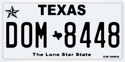 TX license plate DOM8448