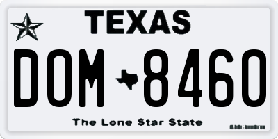TX license plate DOM8460
