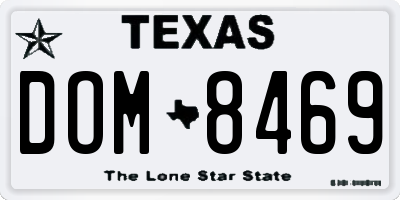 TX license plate DOM8469