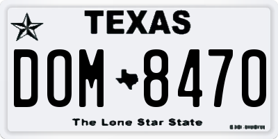 TX license plate DOM8470