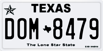 TX license plate DOM8479