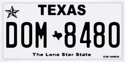 TX license plate DOM8480