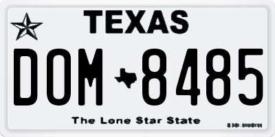 TX license plate DOM8485