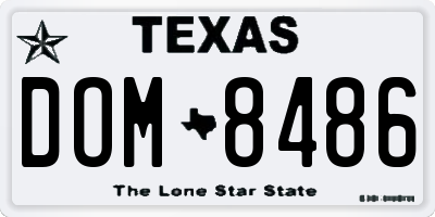 TX license plate DOM8486