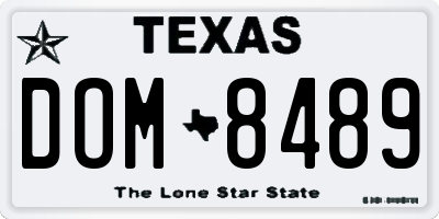 TX license plate DOM8489