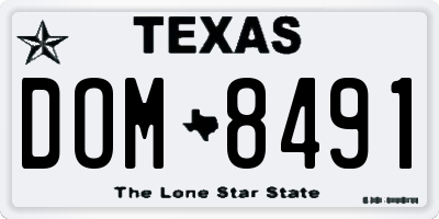 TX license plate DOM8491