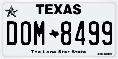 TX license plate DOM8499