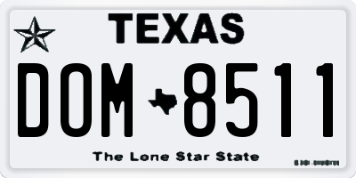 TX license plate DOM8511