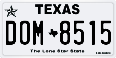 TX license plate DOM8515