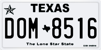 TX license plate DOM8516