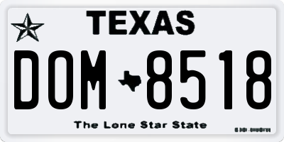 TX license plate DOM8518