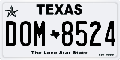 TX license plate DOM8524