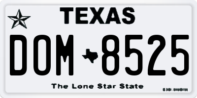 TX license plate DOM8525