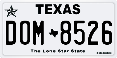 TX license plate DOM8526