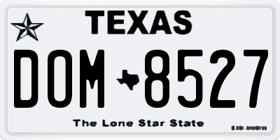 TX license plate DOM8527