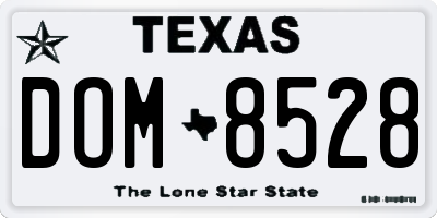 TX license plate DOM8528