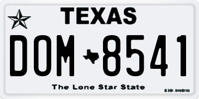 TX license plate DOM8541