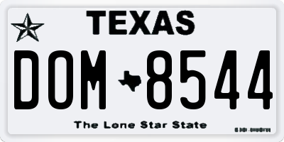 TX license plate DOM8544