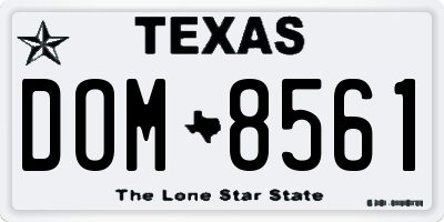 TX license plate DOM8561