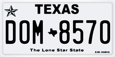 TX license plate DOM8570