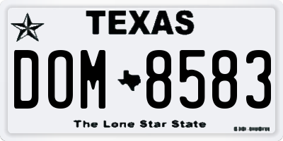 TX license plate DOM8583
