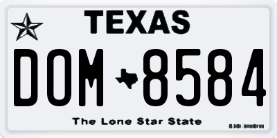 TX license plate DOM8584
