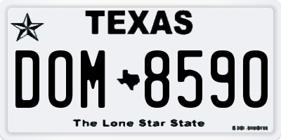 TX license plate DOM8590