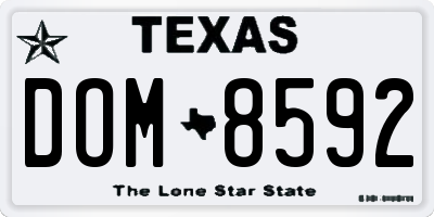 TX license plate DOM8592
