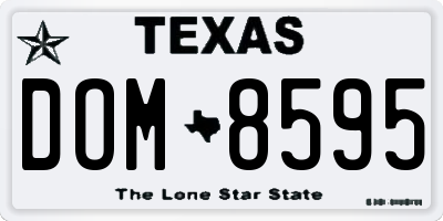 TX license plate DOM8595