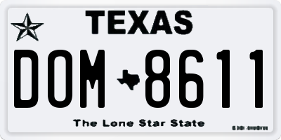 TX license plate DOM8611