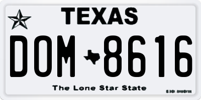 TX license plate DOM8616