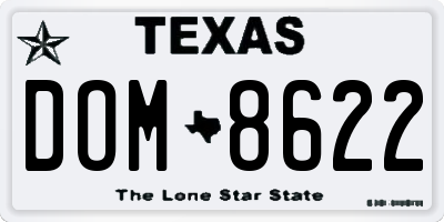 TX license plate DOM8622