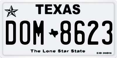 TX license plate DOM8623