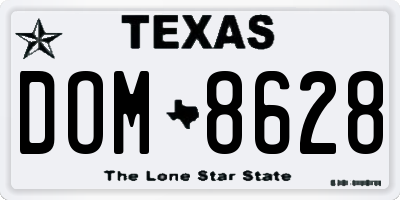TX license plate DOM8628