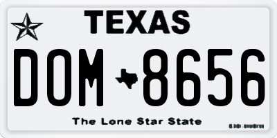 TX license plate DOM8656