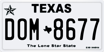TX license plate DOM8677