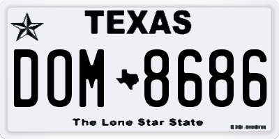 TX license plate DOM8686
