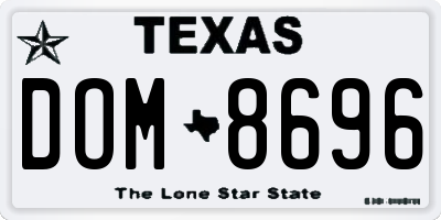 TX license plate DOM8696
