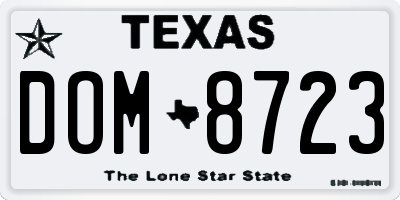 TX license plate DOM8723