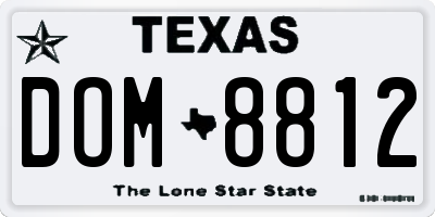 TX license plate DOM8812