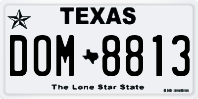 TX license plate DOM8813