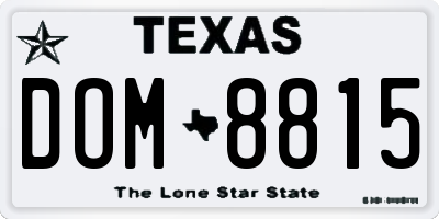 TX license plate DOM8815