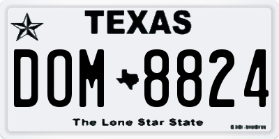 TX license plate DOM8824